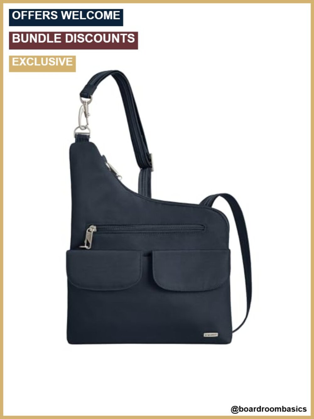 Travelon Anti-Theft Classic Crossbody Bag RFID Locking Zip Lightweight